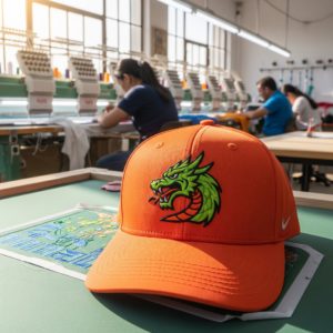 Оранжевая бейсболка с драконом